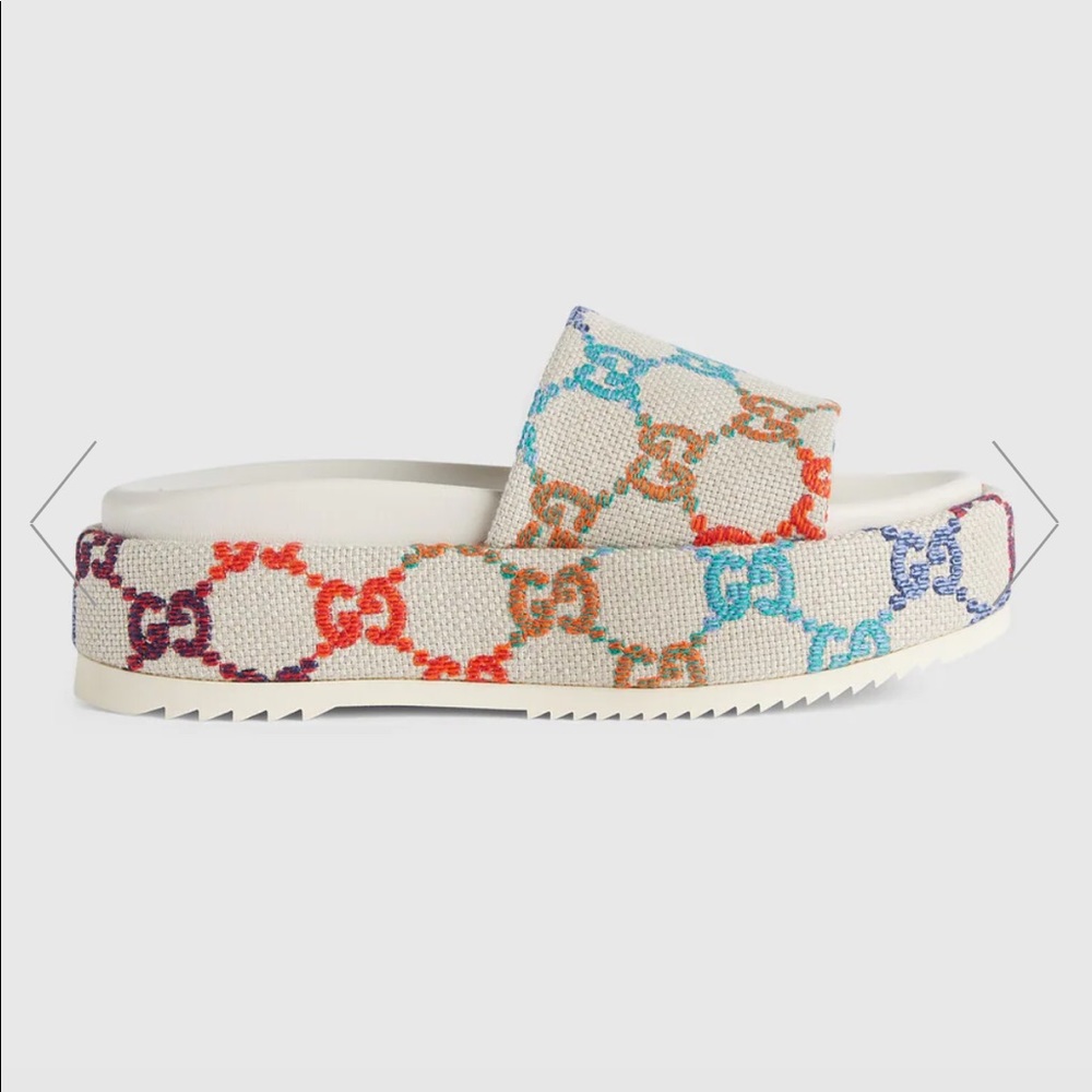 Gucci womens platform slide sandal - size 38
